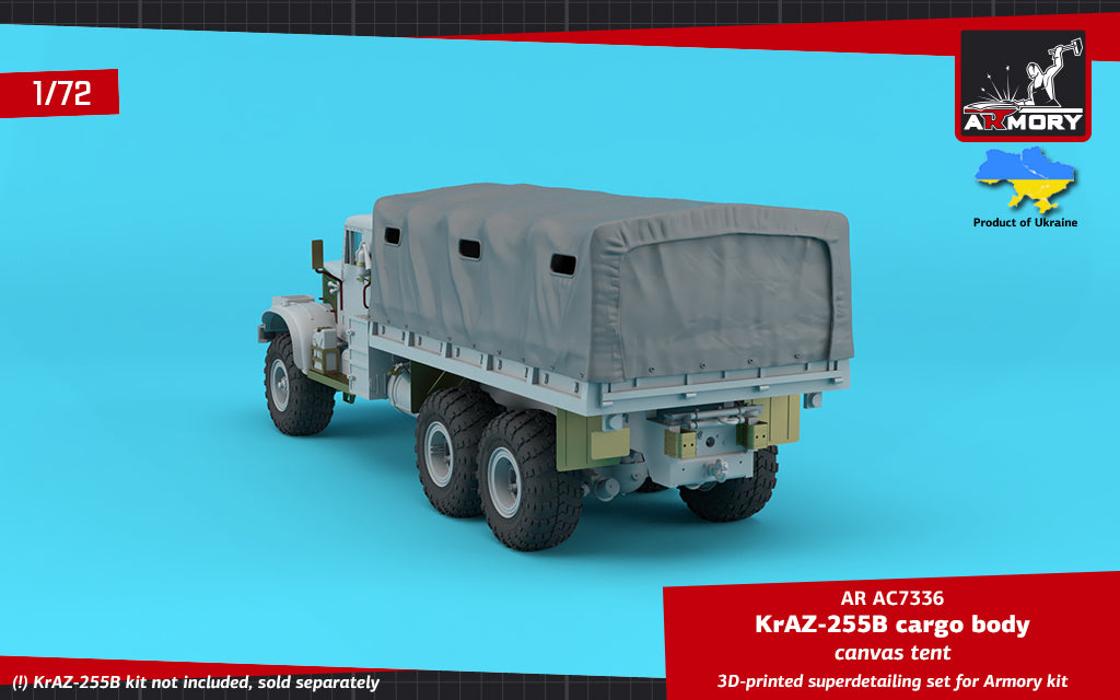 1/72 KrAZ-255B Soviet 6x6 cargo truck canvas tent Scale 1:72 Armory Models AR AC7336