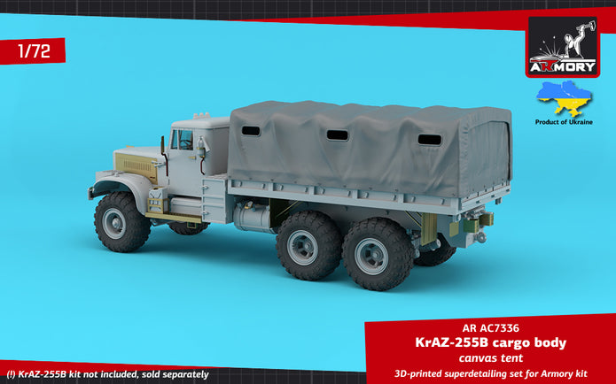 1/72 KrAZ-255B Soviet 6x6 cargo truck canvas tent Scale 1:72 Armory Models AR AC7336