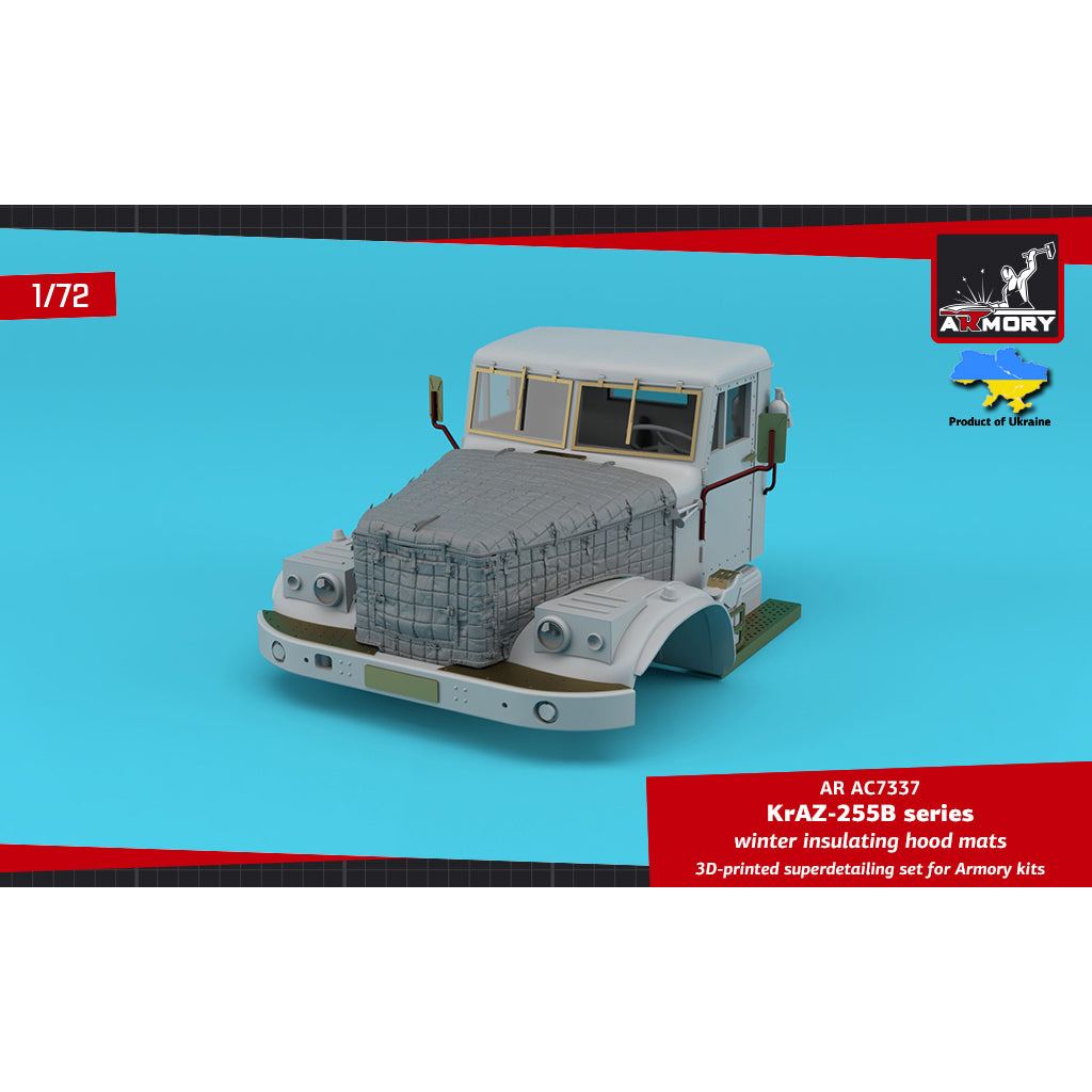 1/72 KrAZ-255B Soviet 6x6 cargo truck winter insulating hood mats Scale 1:72 Armory Models AR AC7337