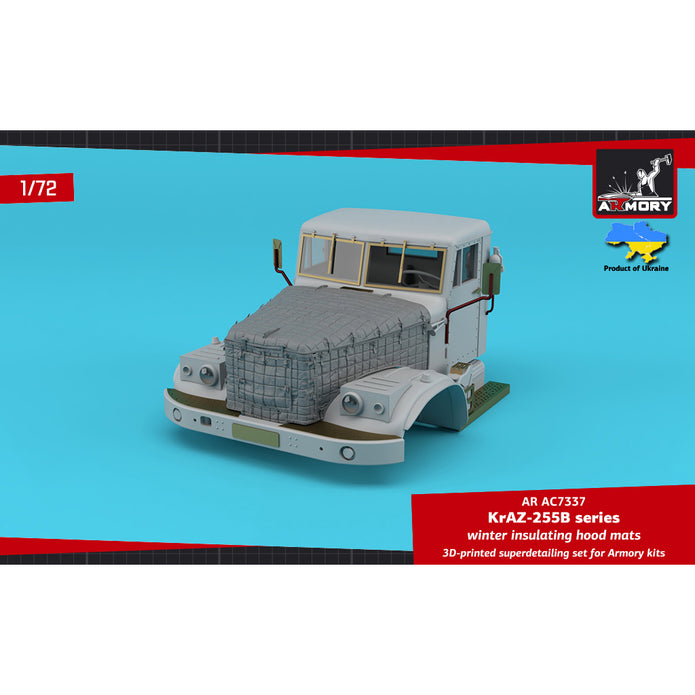 1/72 KrAZ-255B Soviet 6x6 cargo truck winter insulating hood mats Scale 1:72 Armory Models AR AC7337
