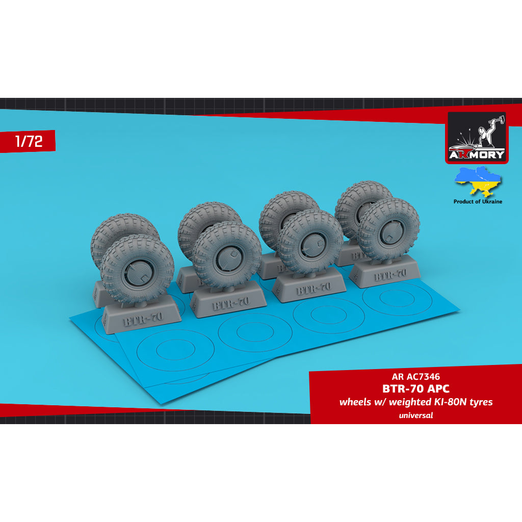 1/72 BTR-70 APC wheels w/ weighted tyres Ki-80N Scale 1:72 Armory Models AR AC7346