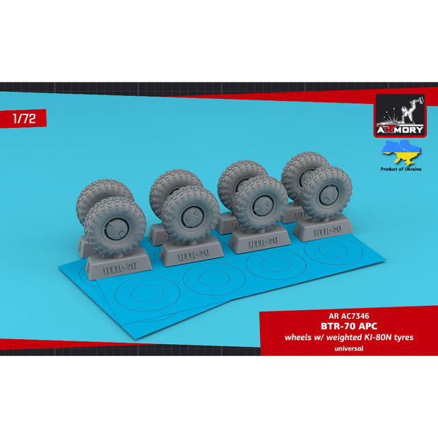 1/72 BTR-70 APC wheels w/ weighted tyres Ki-80N Scale 1:72 Armory Models AR AC7346