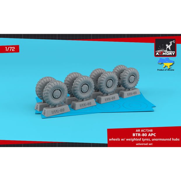 1/72 BTR-80 APC wheels w/ weighted tyres KI-80N Scale 1:72 Armory Models AR AC7348