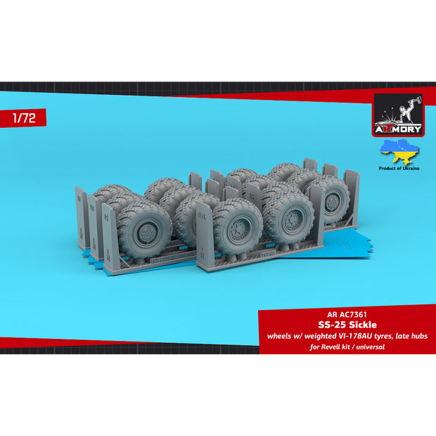 1/72 SS-25 "Sickle" mobile launcher wheels w/ VI-178AU tyres & late hubs Scale 1:72 Armory Models AR AC7361