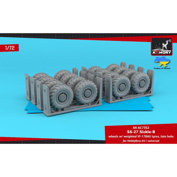 1/72 SS-27 "Sickle-B" mobile launcher wheels w/ VI-178AU tyres & late hubs Scale 1:72 Armory Models AR AC7362