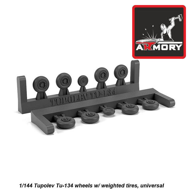 1/144 Tupolev Tu-134 Crusty wheels w/ weighted tires Scale 1:144 Armory Models AR AW14008
