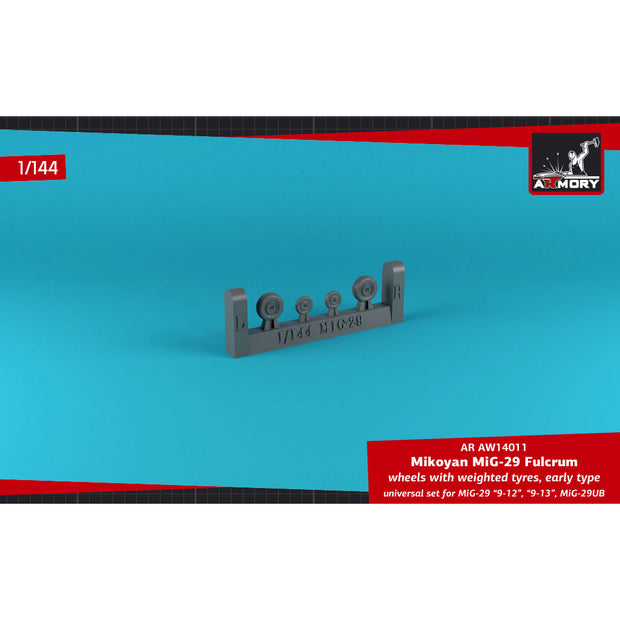 1/144 Mikoyan MiG-29 Fulcrum wheels w/ weighted tires, early Scale 1:144 Armory Models AR AW14011