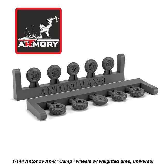 1/144 Antonov An-8 Camp wheels w/ weighted tires Scale 1:144 Armory Models AR AW14015