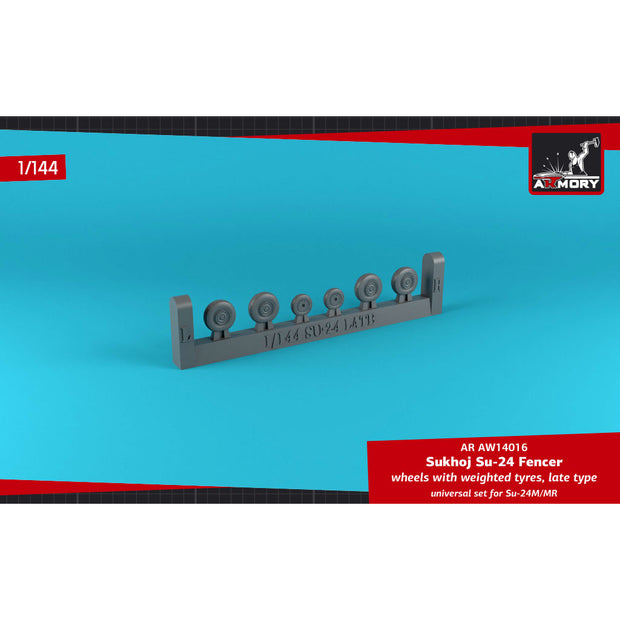 1/144 Sukhoj Su-24 Fencer wheels w/ weighted tires, late (for Armory / universal)  Scale 1:144 Armory Models AR AW14016