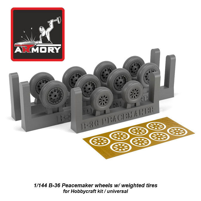 1/144 B-36 Peacemaker wheels w/ weighted tires Scale 1:144 Armory Models AR AW14301
