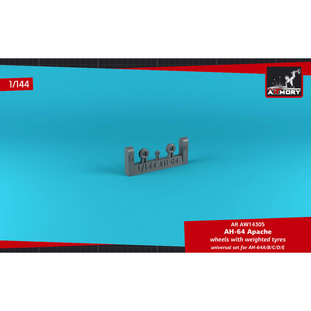 1/144 AH-64 Apache wheels w/ weighted tires Scale 1:144 Armory Models AR AW14305