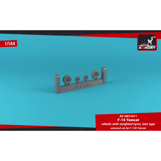 1/144 F-14D Tomcat late type wheels w/ weighted tires Scale 1:144 Armory Models AR AW14311