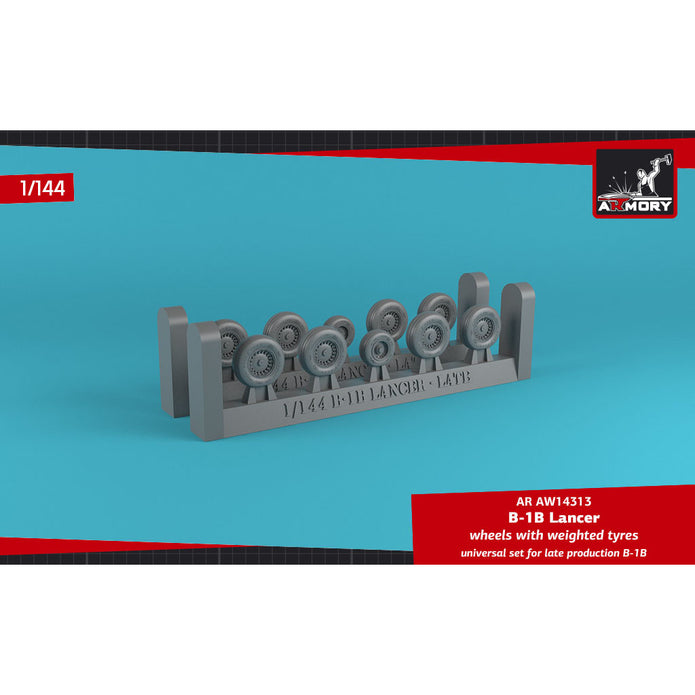 1/144 B-1B Lancer wheels w/ weighted tires, late Scale 1:144 Armory Models AR AW14313