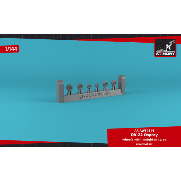 1/144 V-22/MV-22 Osprey wheels w/ weighted tires Scale 1:144 Armory Models AR AW14314