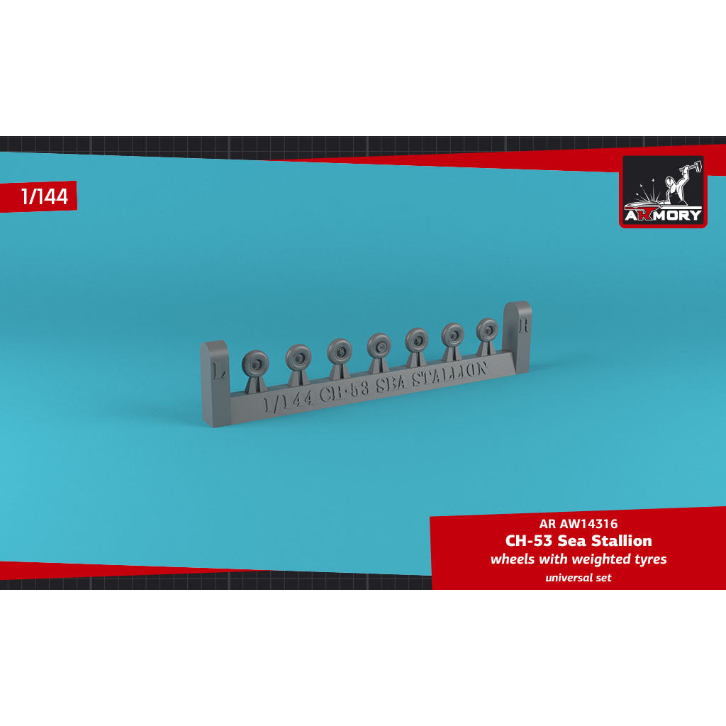 1/144 CH-53 Sea Stallion wheels w/ weighted tires Scale 1:144 Armory Models AR AW14316