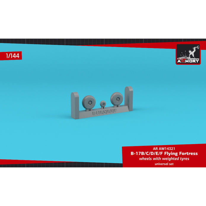 1/144 B-17B/C/D/E/F Flying Fortress wheels w/ weighted tyres Scale 1:144 Armory Models AR AW14321