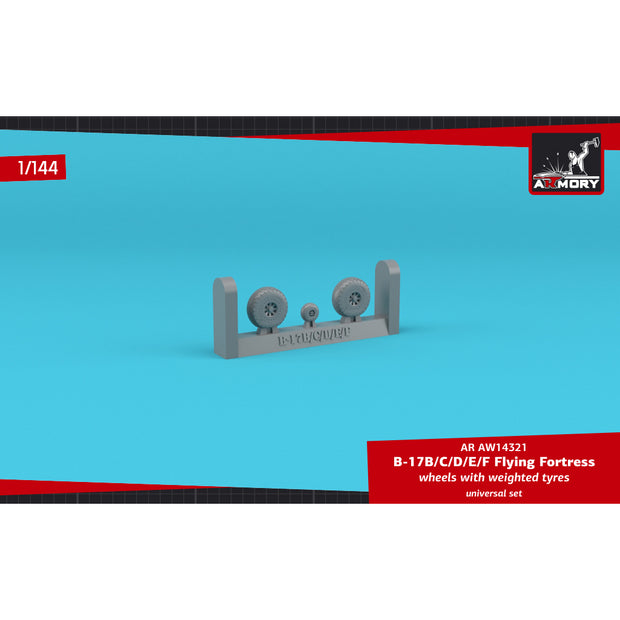 1/144 B-17B/C/D/E/F Flying Fortress wheels w/ weighted tyres Scale 1:144 Armory Models AR AW14321