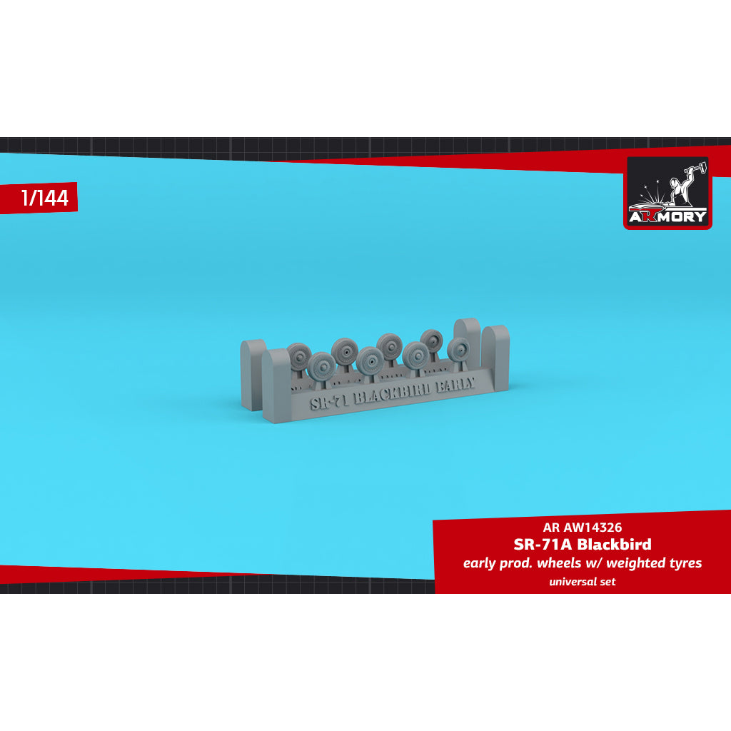 1/144 SR-71A Blackbird early type wheels w/ weighted tyres Scale 1:144 Armory Models AR AW14326