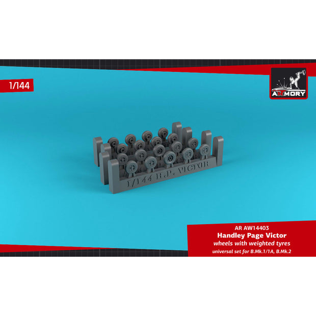 1/144 H.P. Victor wheels w/ weighted tires Scale 1:144 Armory Models AR AW14403