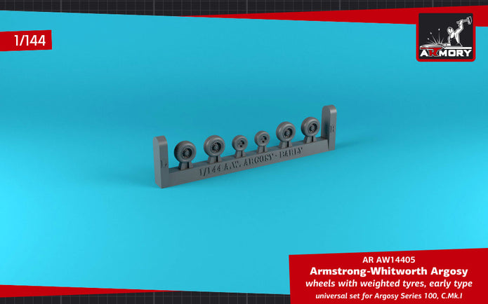 1/144 A.W. Argosy wheels w/ weighted tires, early version Scale 1:144 Armory Models AR AW14405
