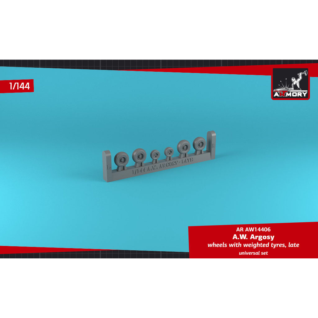 1/144 A.W. Argosy wheels w/ weighted tires, late version Scale 1:144 Armory Models AR AW14406