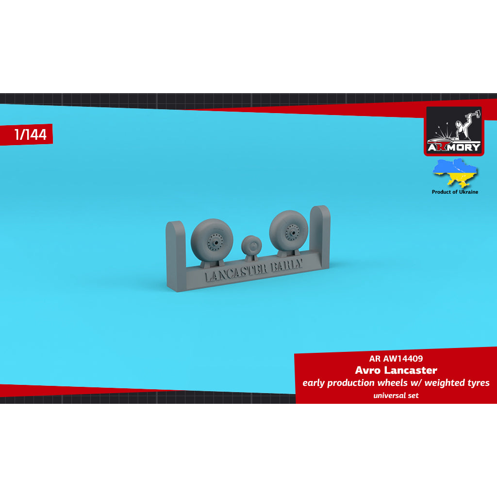 1/144 Avro Lancaster wheels early type w/ weighted tyres Scale 1:144 Armory Models AR AW14409