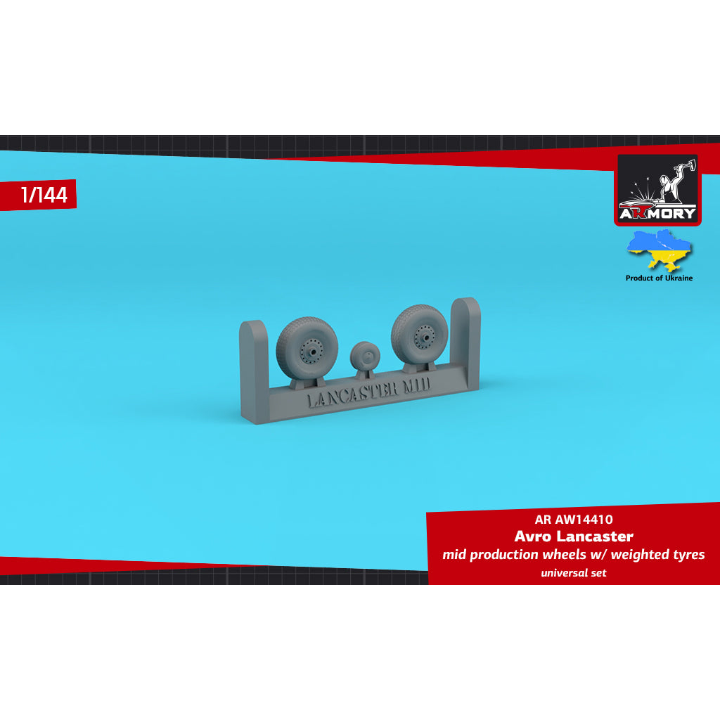 1/144 Avro Lancaster wheels mid type w/ weighted tyres Scale 1:144 Armory Models AR AW14410