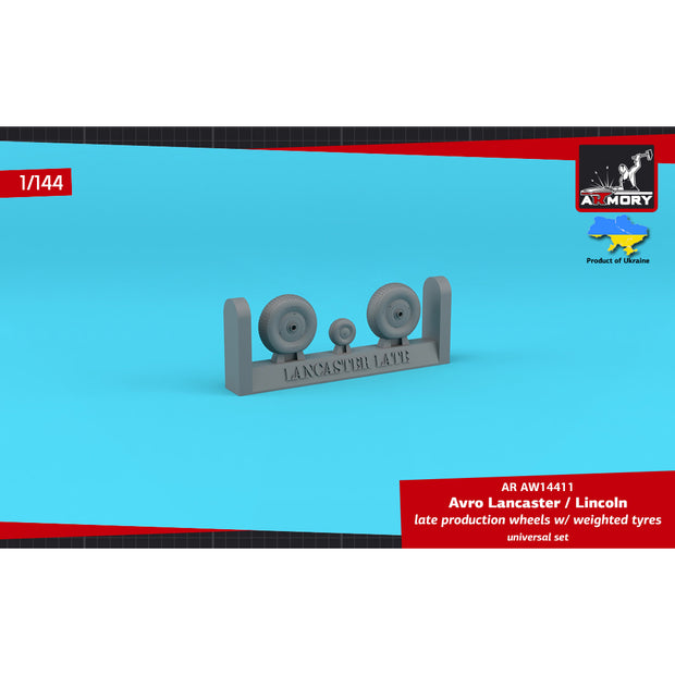 1/144 Avro Lancaster / Lincoln wheels late type w/ weighted tyres Scale 1:144 Armory Models AR AW14411