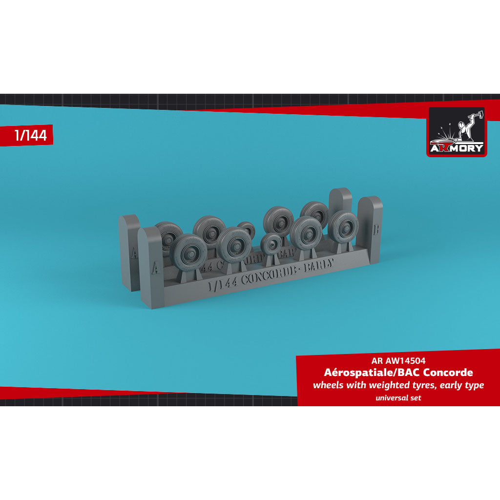 1/144 Concorde wheels w/ weighted tires, early Scale 1:144 Armory Models AR AW14504