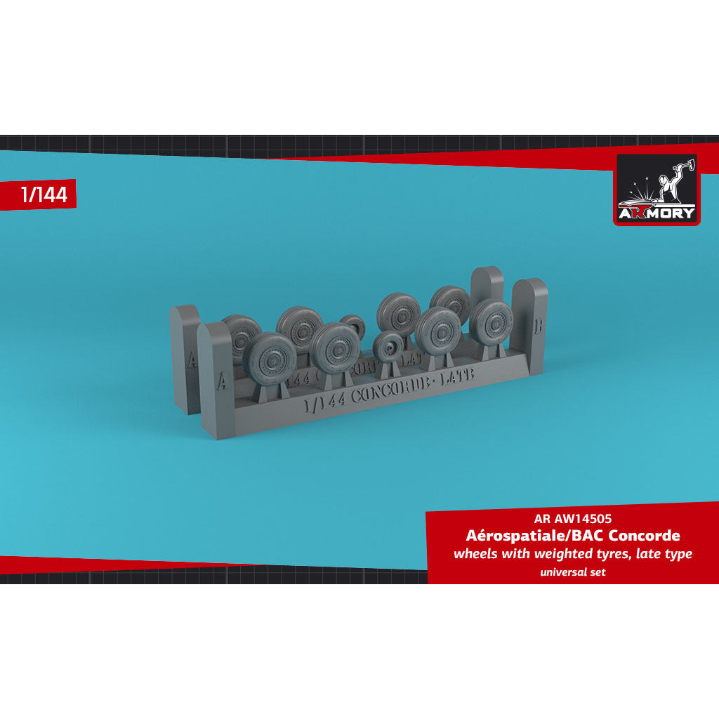 1/144 Concorde wheels w/ weighted tires, late Scale 1:144 Armory Models AR AW14505