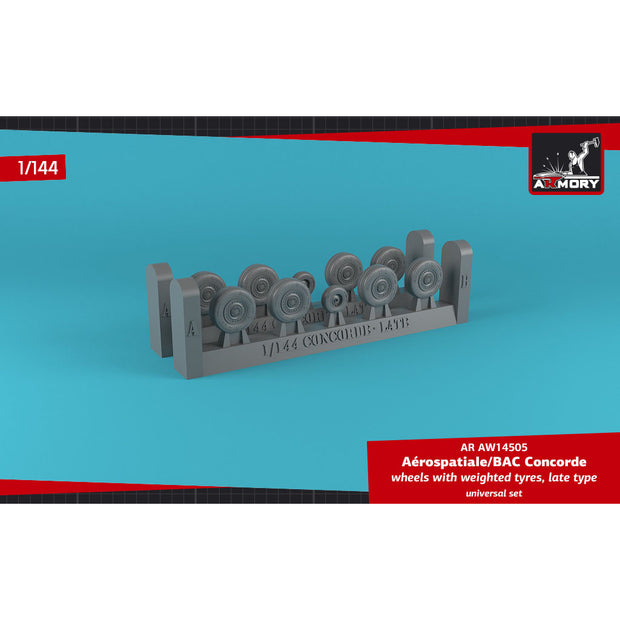 1/144 Concorde wheels w/ weighted tires, late Scale 1:144 Armory Models AR AW14505