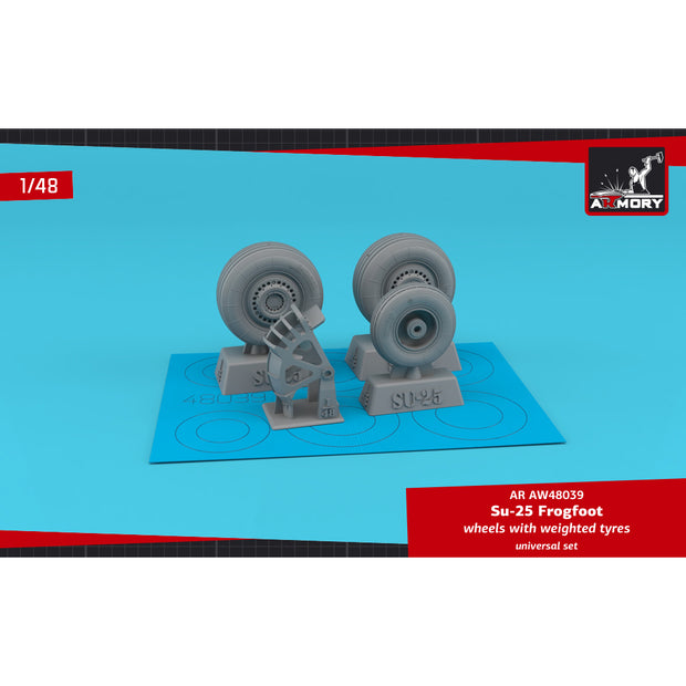 1/48 Sukhoj Su-25 Frogfoot wheels w/ weighted tyres & mudguard Scale 1:48 Armory Models AR AW48039