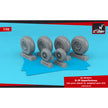 1/48 B-29 Superfortress late production wheels w/ weighted tyres (GS) Scale 1:48 Armory Models AR AW48351