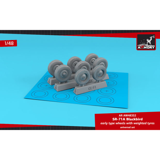 1/48 SR-71A Blackbird early type wheels w/ weighted tyres Scale 1:48 Armory Models AR AW48352