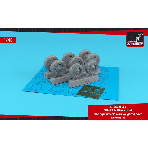 1/48 SR-71A Blackbird late type wheels w/ weighted tyres Scale 1:48 Armory Models AR AW48353