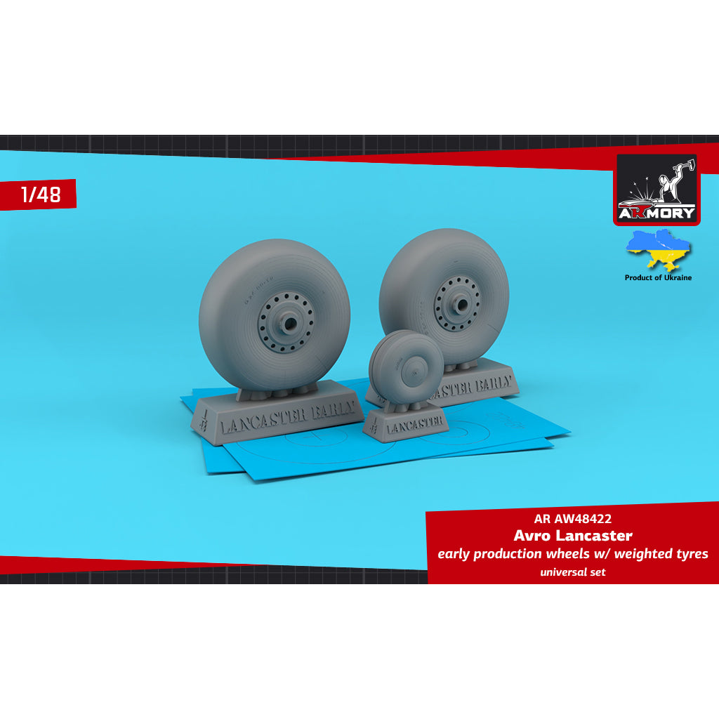 1/48 Avro Lancaster wheels early type w/ weighted tyres Scale 1:48 Armory Models AR AW48422