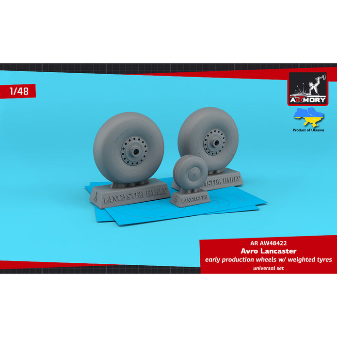 1/48 Avro Lancaster wheels early type w/ weighted tyres Scale 1:48 Armory Models AR AW48422