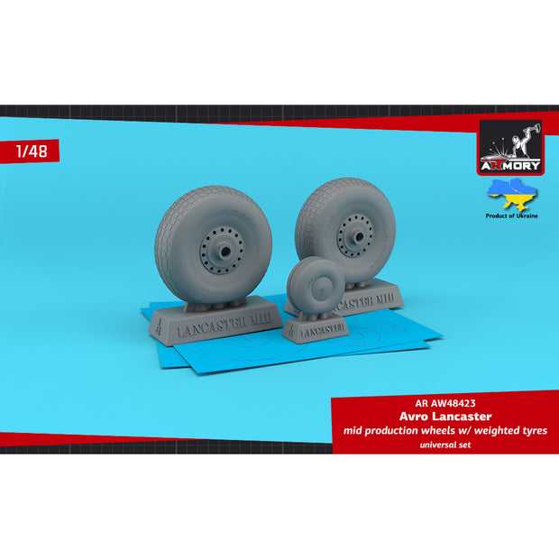 1/48 Avro Lancaster wheels mid type w/ weighted tyres Scale 1:48 Armory Models AR AW48423