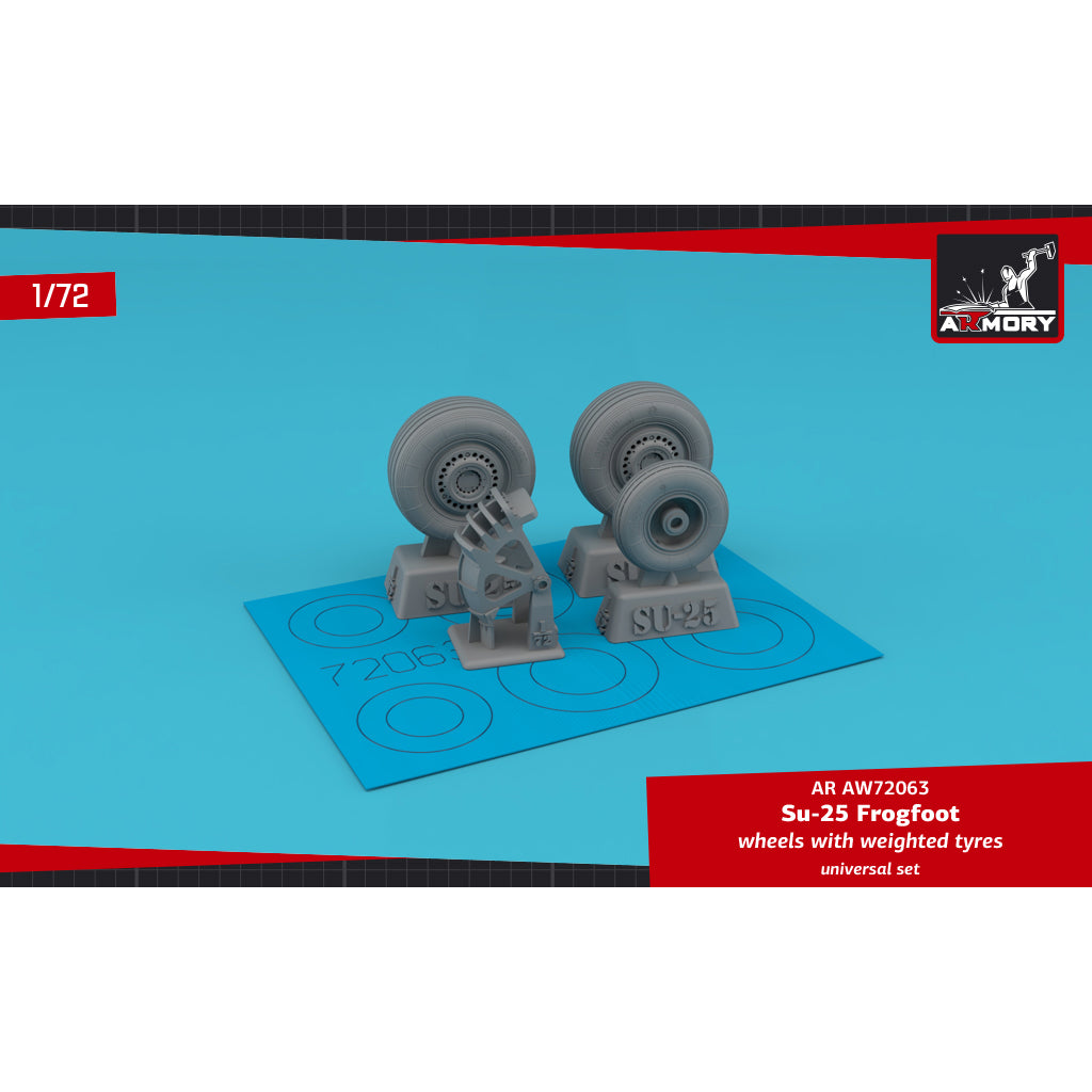 1/72 Sukhoj Su-25 Frogfoot wheels w/ weighted tyres & mudguard Scale 1:72 Armory Models AR AW72063