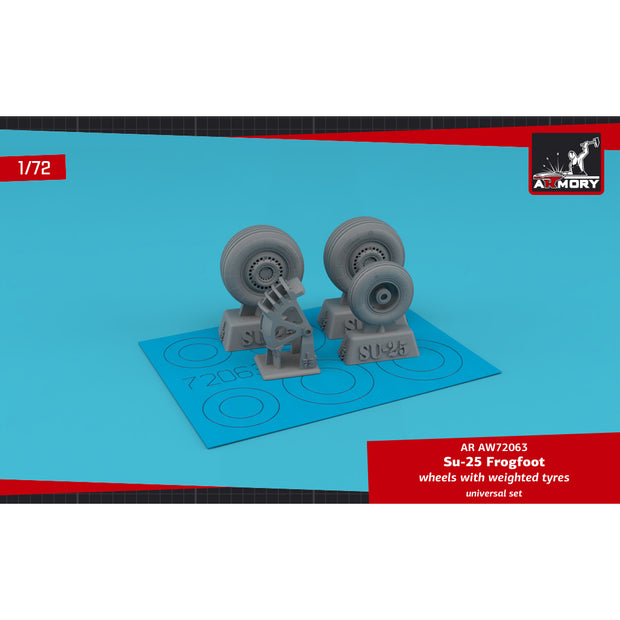 1/72 Sukhoj Su-25 Frogfoot wheels w/ weighted tyres & mudguard Scale 1:72 Armory Models AR AW72063