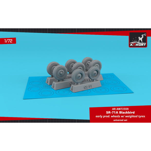 1/72 SR-71A Blackbird early type wheels w/ weighted tyres Scale 1:72 Armory Models AR AW72359