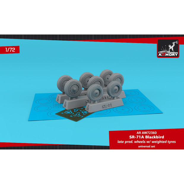 1/72 SR-71A Blackbird late type wheels w/ weighted tyres Scale 1:72 Armory Models AR AW72360