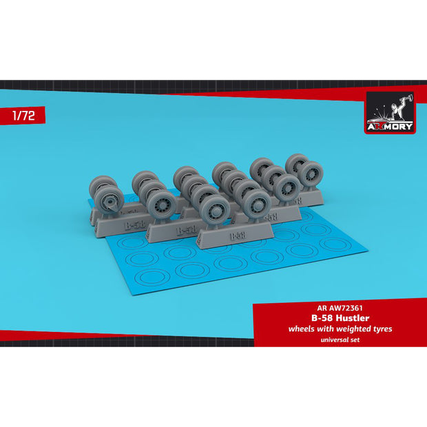 1/72 B-58 Hustler wheels w/ weighted tyres Scale 1:72 Armory Models AR AW72361