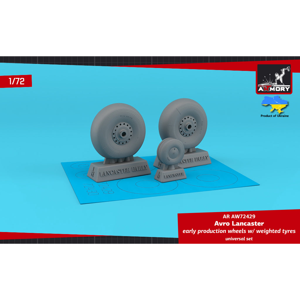 1/72 Avro Lancaster wheels early type w/ weighted tyres Scale 1:72 Armory Models AR AW72429