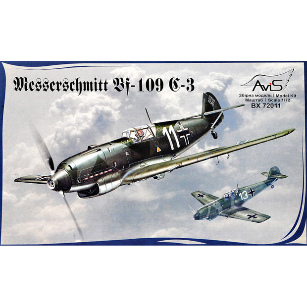 Messerschmitt Bf-109C-3 WWII German fighter, Aircraft Model Kit Scale 1:72 Avis AV72011