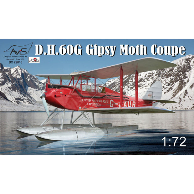 Biplane De Havilland DH-60G Gipsy Moth Coupe floatplane, Aircraft Model Kit Scale 1:72 Avis AV72018