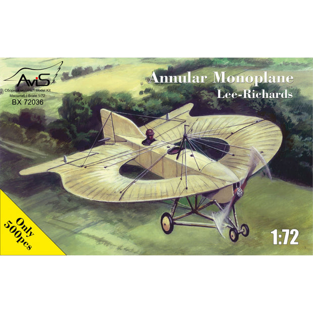 Annular monoplane Lee-Richards, Aircraft Model Kit Scale 1:72 Avis AV72036