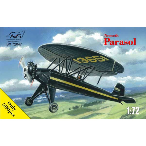 Experimental aircraft "Parasol Nemeth", Aircraft Model Kit Scale 1:72 Avis AV72047