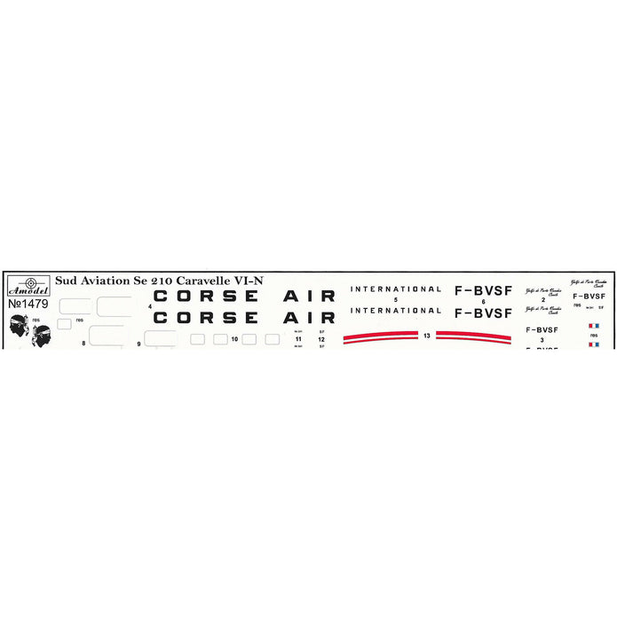 SE-210 "Caravelle" VI-N Scale 1:144 Amodel AMO1479 Plastic Airplane Model Kit