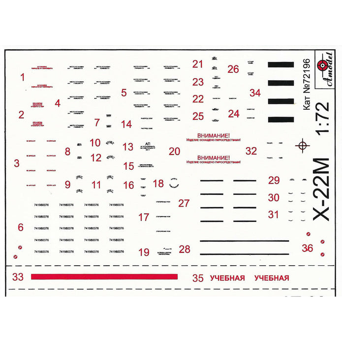 Kh-22 (AS-4 «Kitchen«) long-range anti-ship missile Scale 1:72 Amodel AMO72196 Plastic Airplane Model Kit
